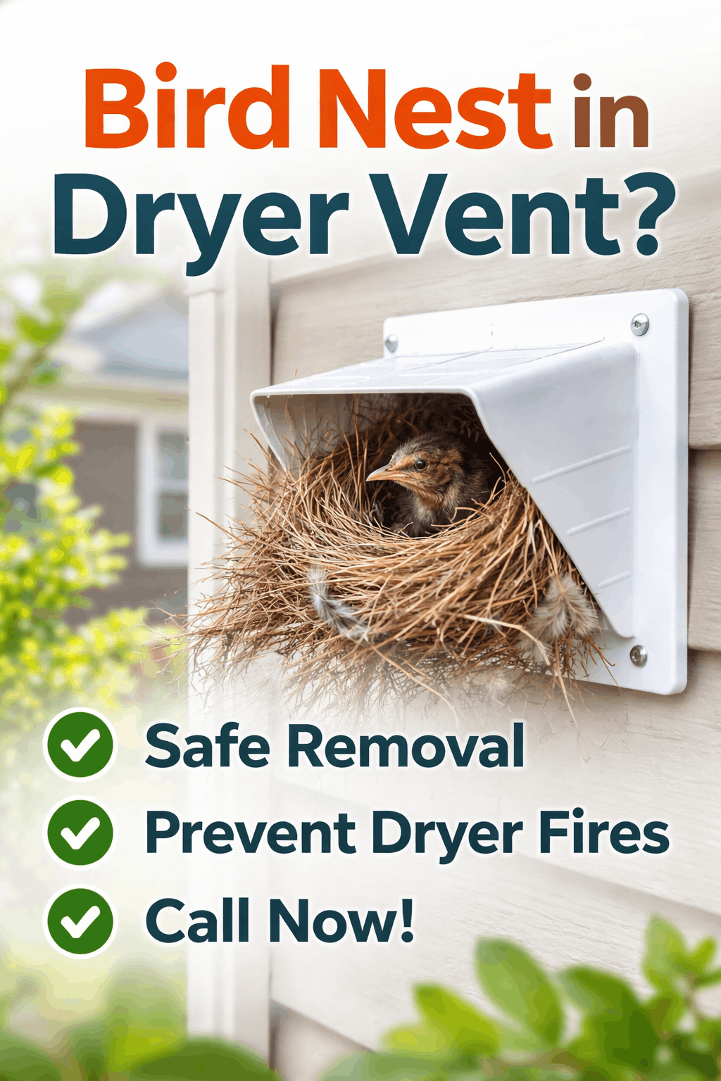 birds nest in dryer vent