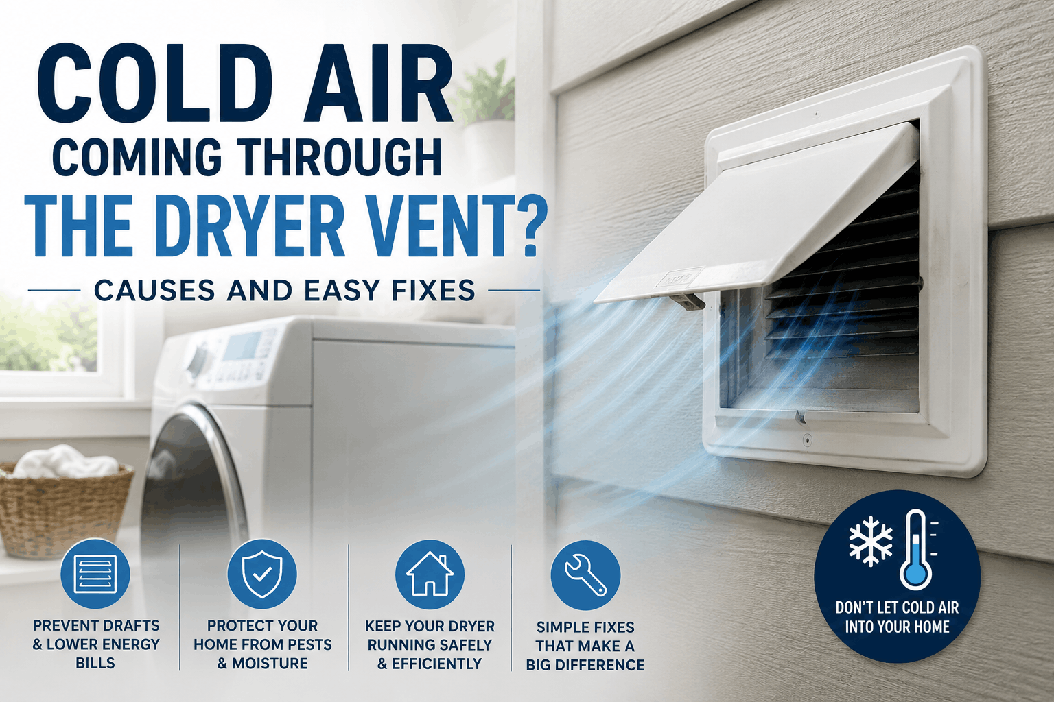 cold air coming through dryer vent